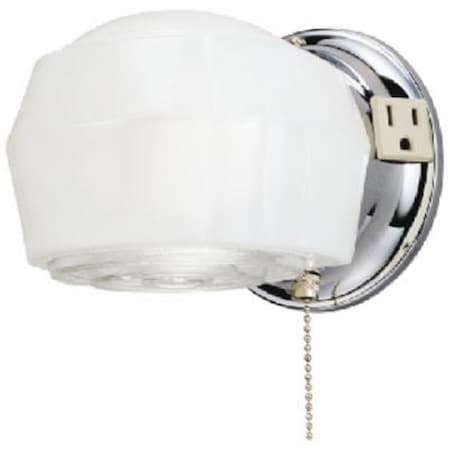 Brightbomb 66402 5 in. Single Light Wall Bracket With Ground Convenience Outlet BR2671812